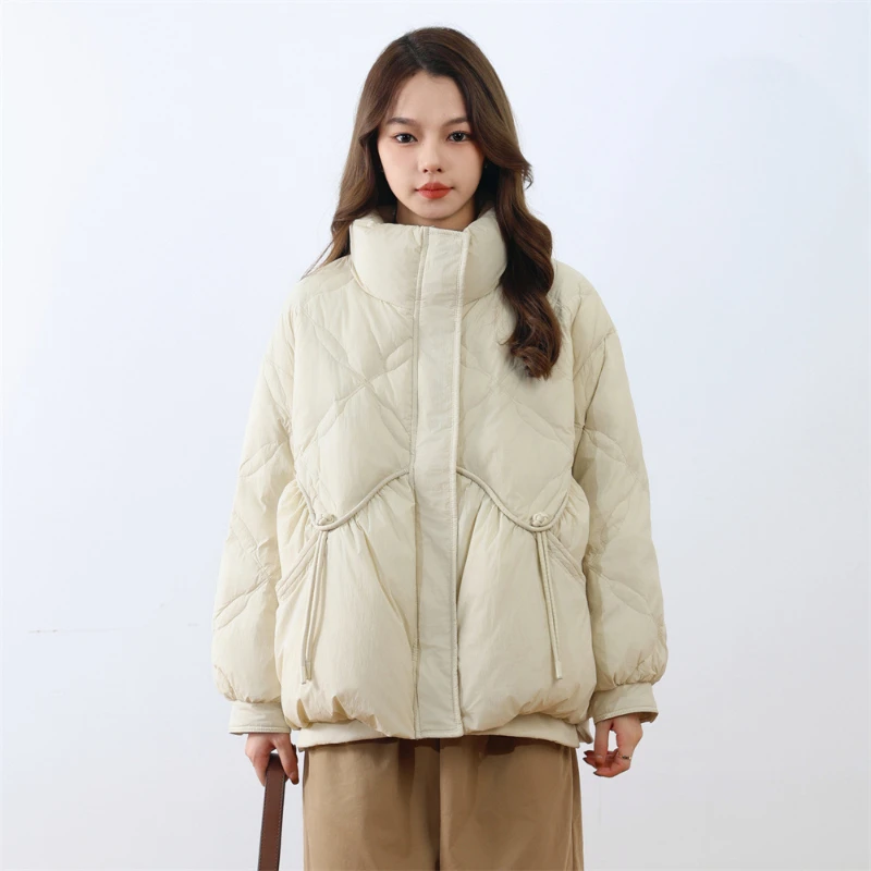 Winter New Down Coats Puffer Jackets Women Chinese Style Retro Simple Solid Outerwear Thickened Warm Snow Short Down Jackets