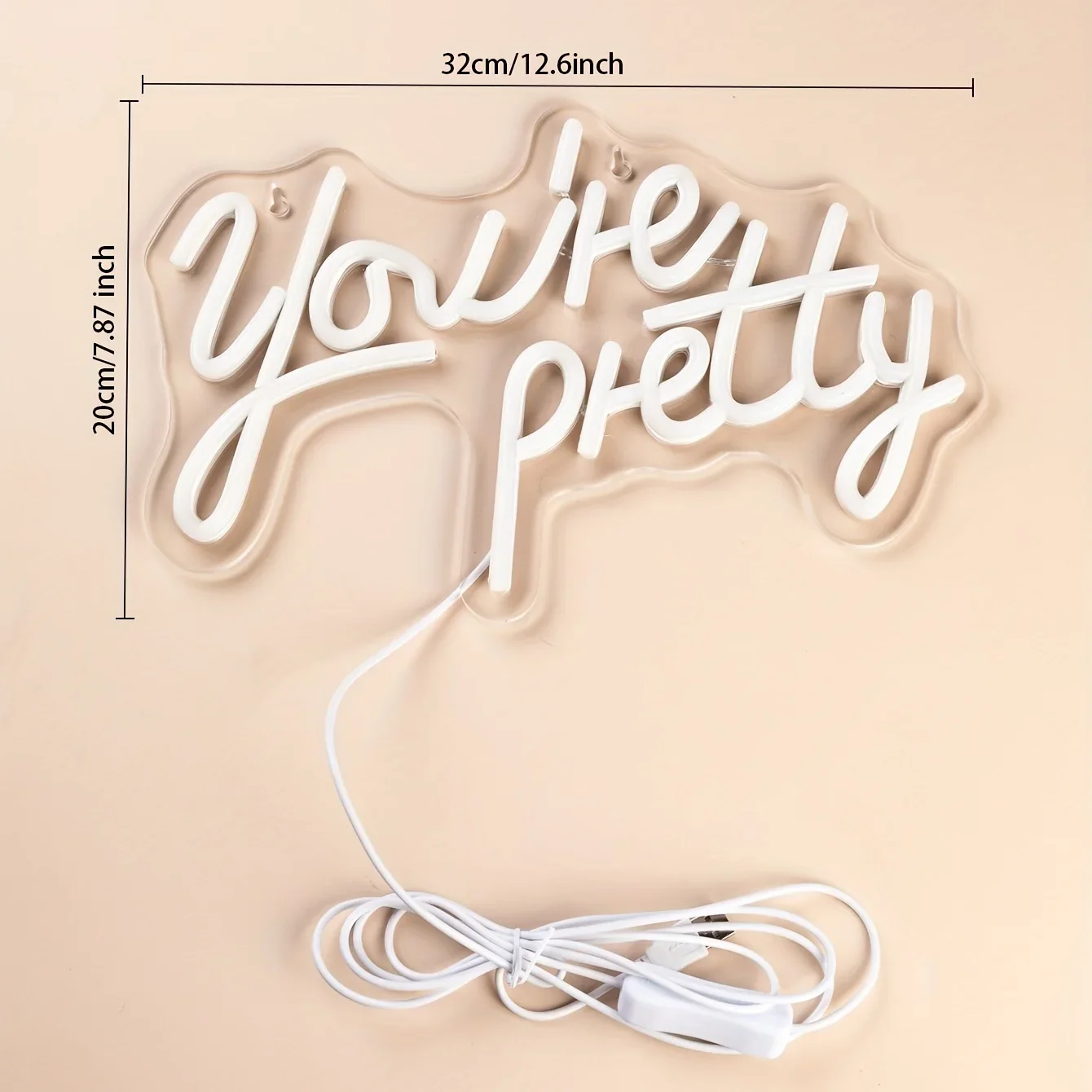 You're Pretty Neon Sign, Pink Neon Signs for Wall Decor, USB Powered Led Neon Signs for Bedroom Decor Sign for Bachelorette Party