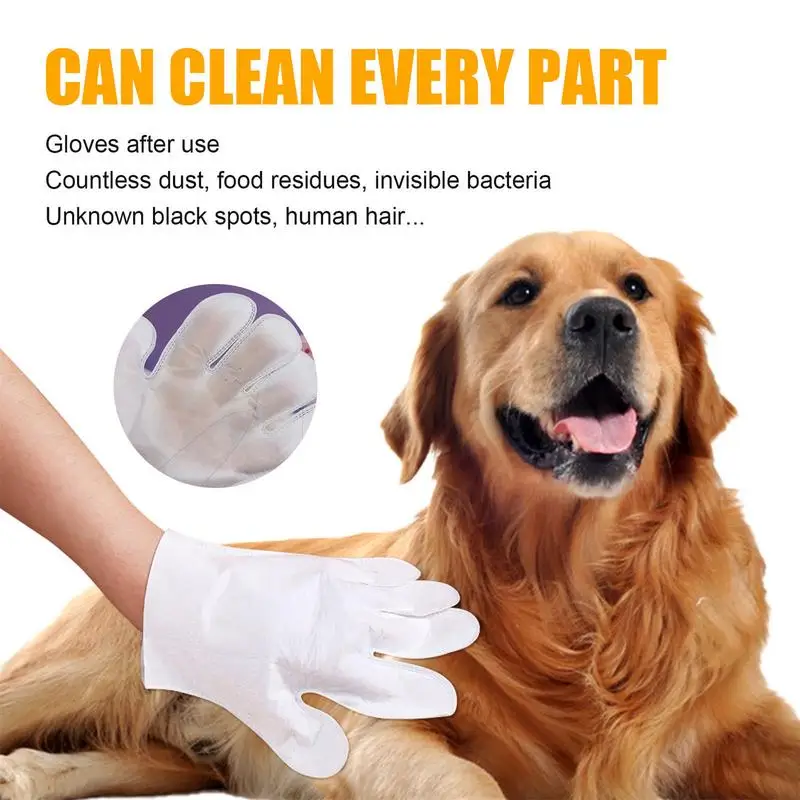 Pet Disposable Cleaning Gloves Wash Free Cats Puppy Body Bathroom Supplies Pets Hair Massage Convenient Wipes