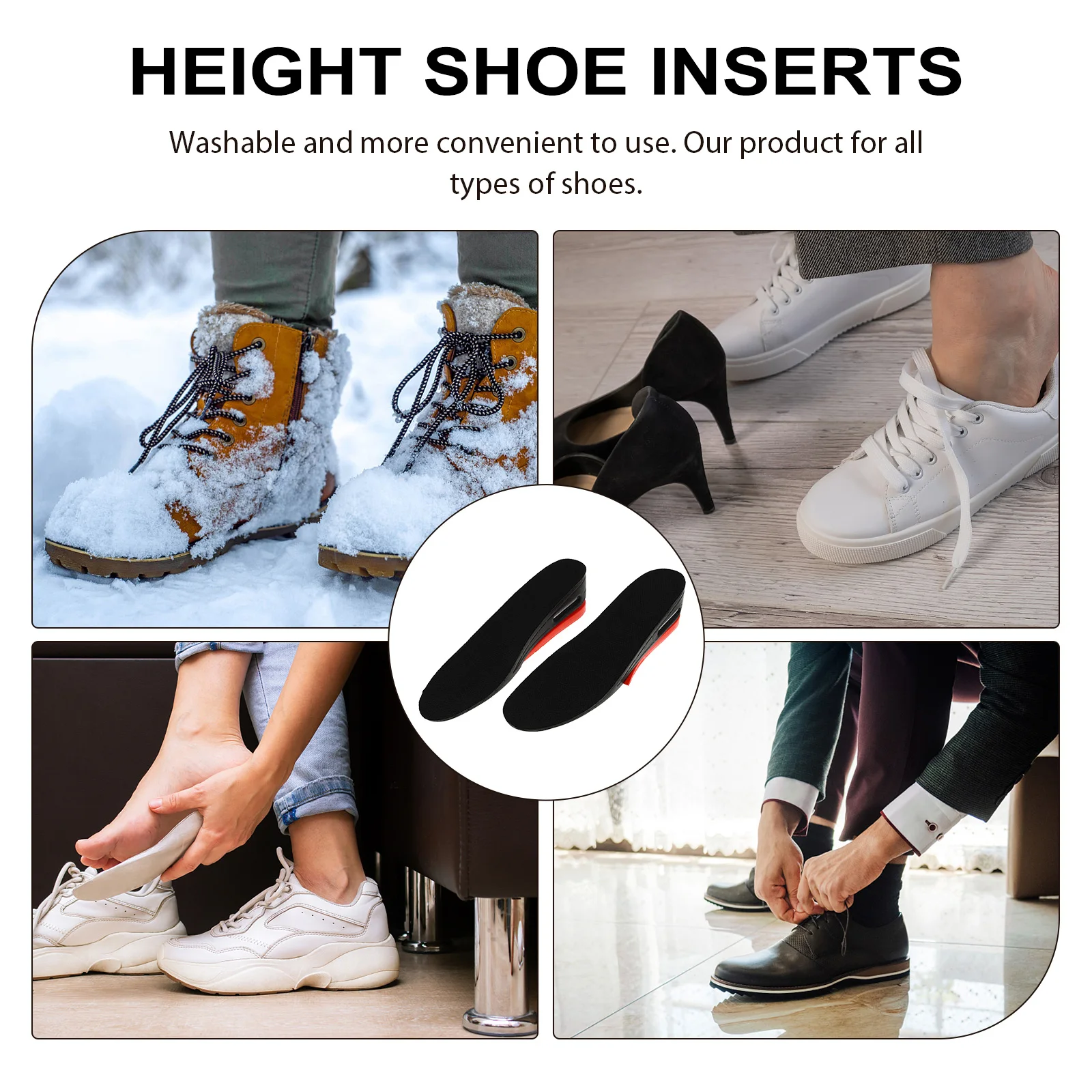 

Height Insoles 1.6-2.2 Inches Trim To Fit Shoe Inserts Comfortable Height Shoe Inserts Foot Care Tool For Men Women