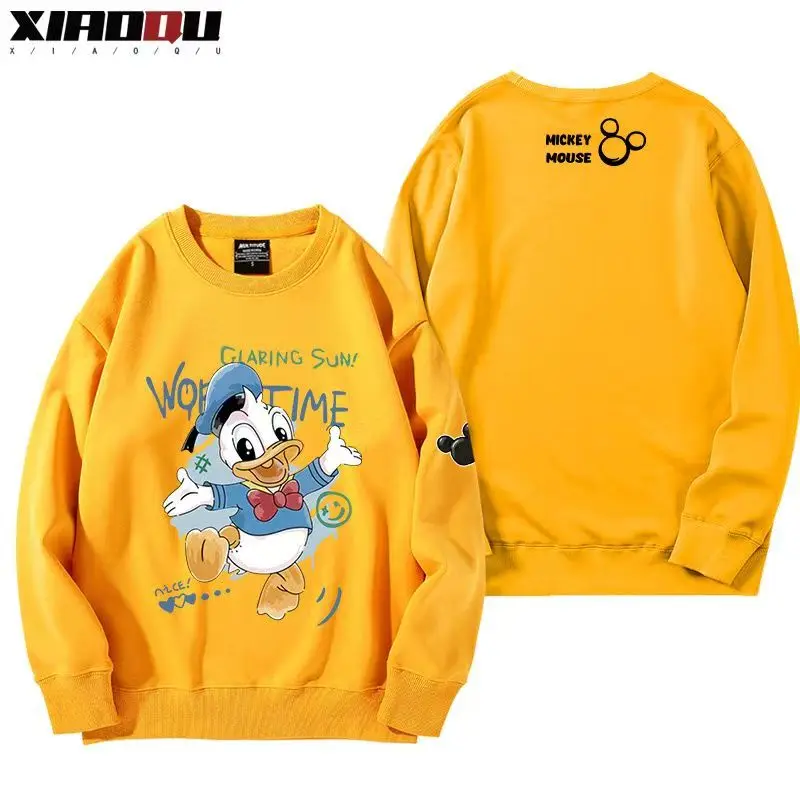 

fishing Disney Donald & Daisy Co-branded Crewneck Sweatshirt Couple Loose Casual Versatile Unisex Tops Women's sweater ladies
