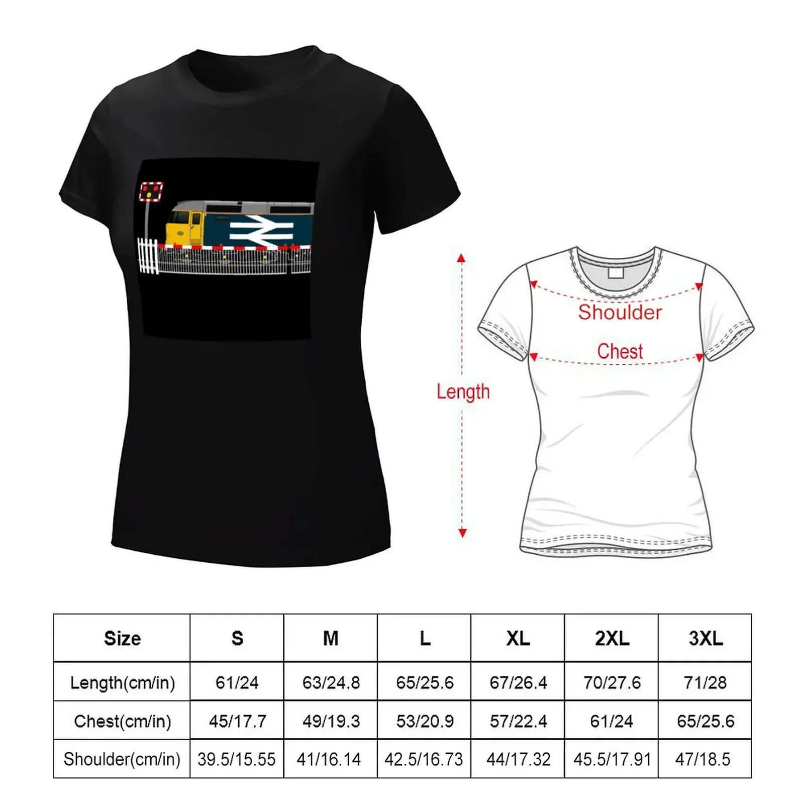 CLASS 47 LOCOMOTIVE LEVEL CROSSSING T-shirt vintage clothes tees T-shirts for Women