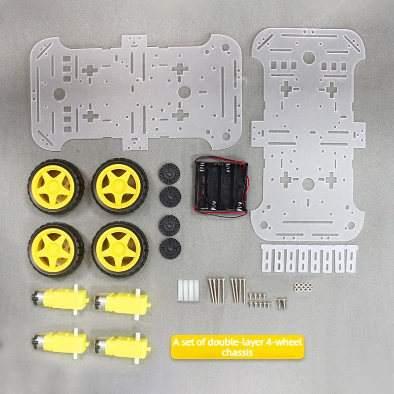 4WD Smart Car Chassis  Powerful 4-Wheel Drive  Toy Miracle Car with Speed ​​Measurement  Perfect Gift for Boys