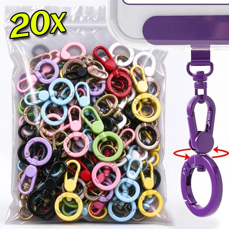 Metal Buckles for Keychain 360° Rotatable Buckle Sewing O Ring Swivel Lobster Clasp Bags Hanging Carabiner Hardware Accessories