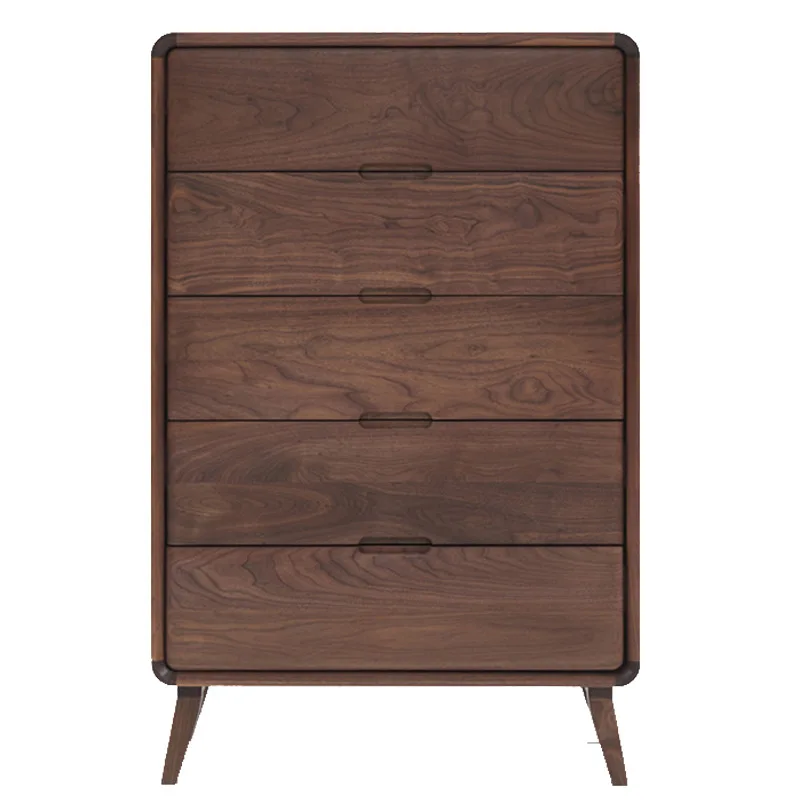 

Living room all solid wood chest of drawers black walnut four chest of drawers Nordic bucket cabinet Japanese style
