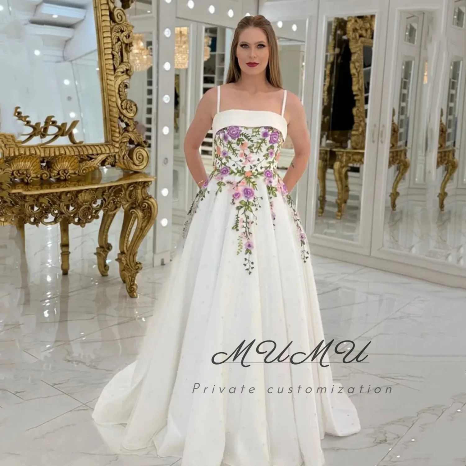 MuMu Vestidos de mujer elegantes personalizados para fiesta de boda, vestido de noche para mujer, vestidos de fiesta blancos