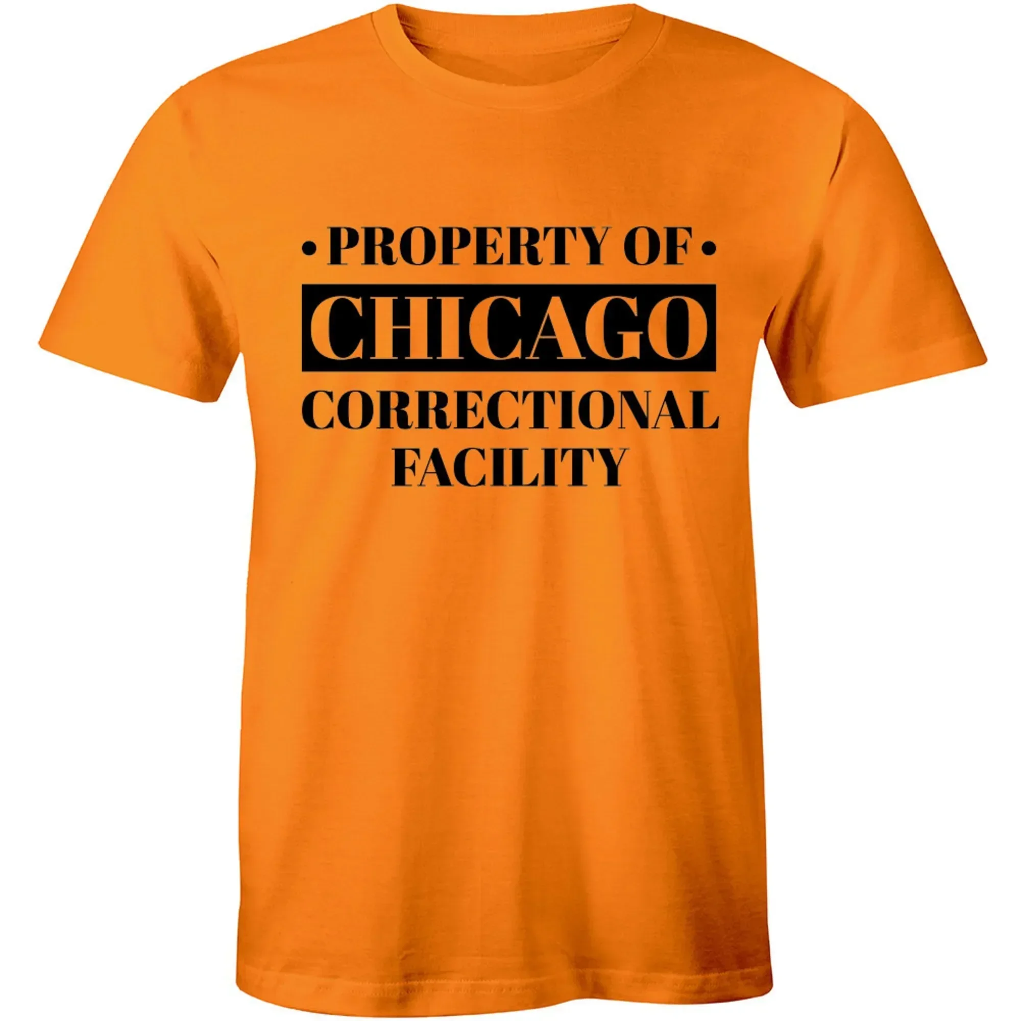 Property Of Chicago Correctional Facility - IL Prison Orange Men's T-shirt Tee
