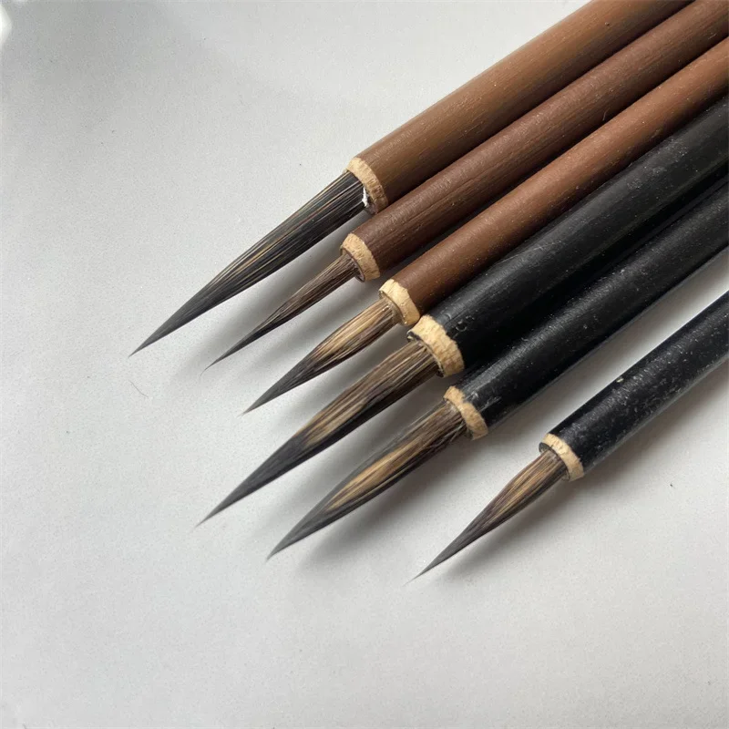 3pcs/lot Chinese Calligraphy Brush Copper Head Hook Line Fine Paint Brush Pen Weasel Mouse Whisker Stone Badger Hair Paint Brush