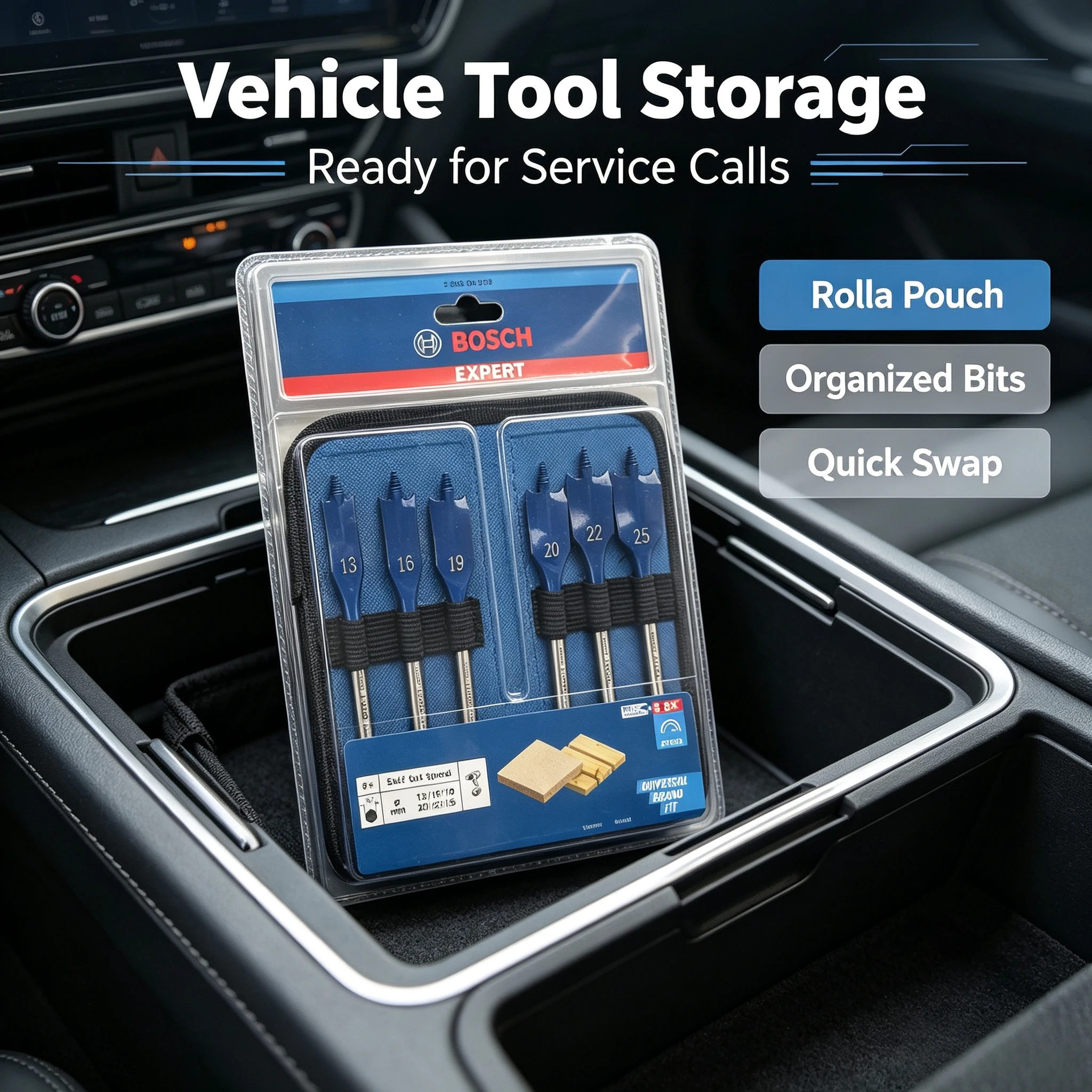 BOSCH 2608900333 Expert Self Cut Speed Flat Spade Thread Drill Bit Set 13-25mm 6pcs 152MM Drill Hole Bits For Woodworking