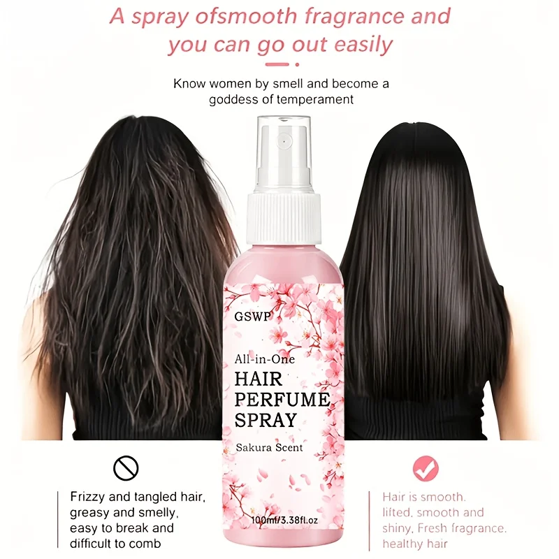 GSWP akura Spray para el cuidado del cabello, hidrata y suaviza el cabello, añadiendo volumen mientras controla el encrespamiento y repara el cabello dañado. 100/200ml