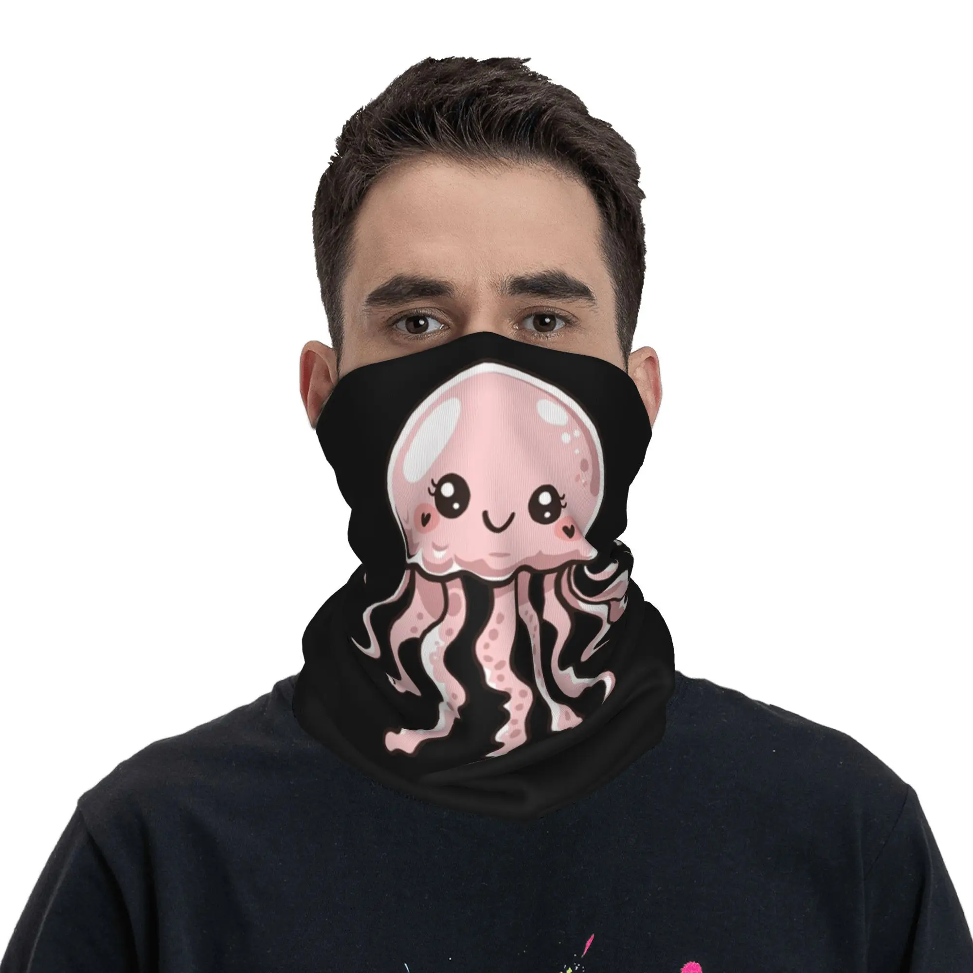 

Милая медуза Kawaii дизайн бандана, гетры с принтом, шарф, теплая маска для лица, велосипедная маска для мужчин, женщин, взрослых, дышащая