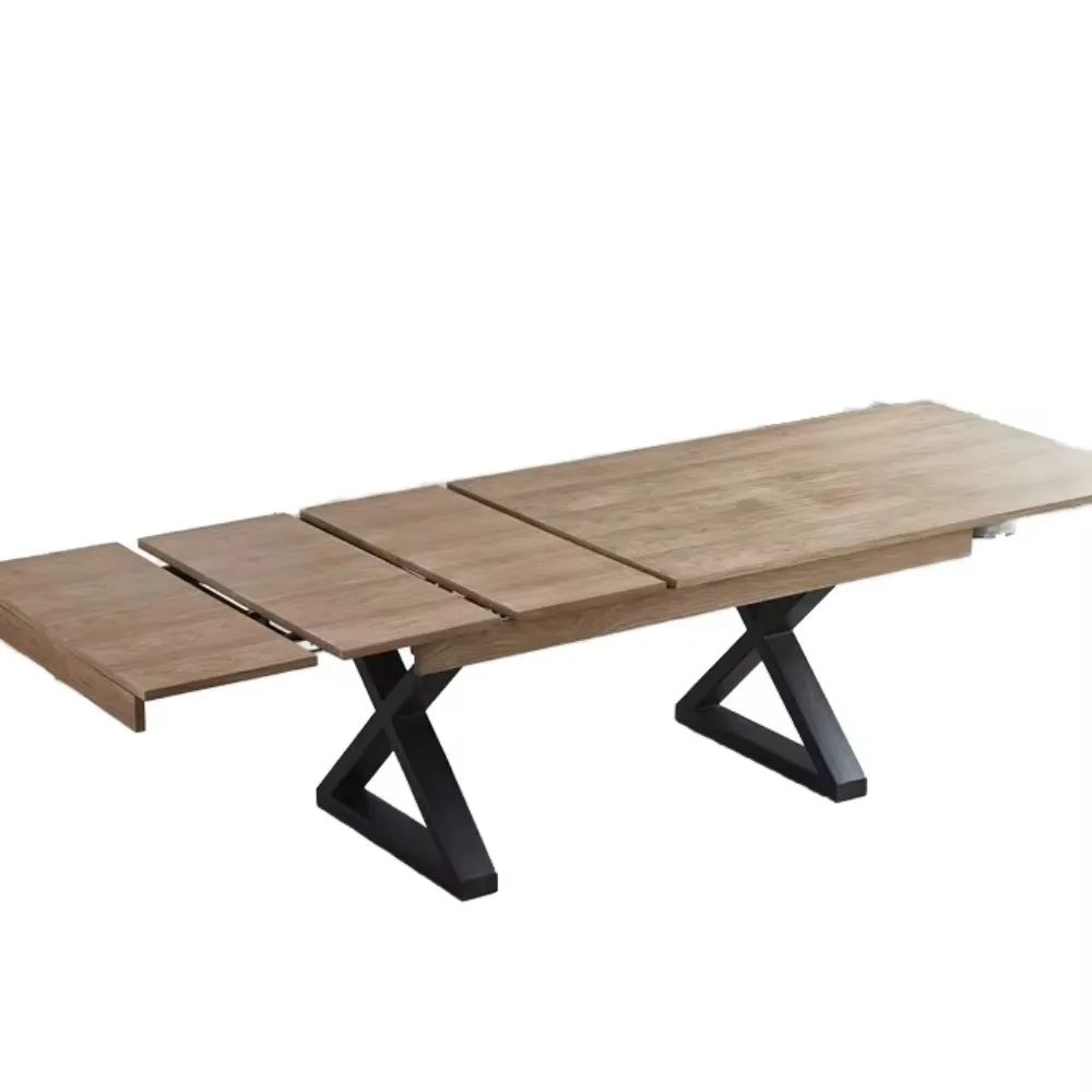 طقم طاولة طعام وكرسي فاخر قابل للتمديد مكون من 8 قطع بتصميم خشبي حديث للاستخدام المنزلي والفندقي للشقق وغرف الطعام #1