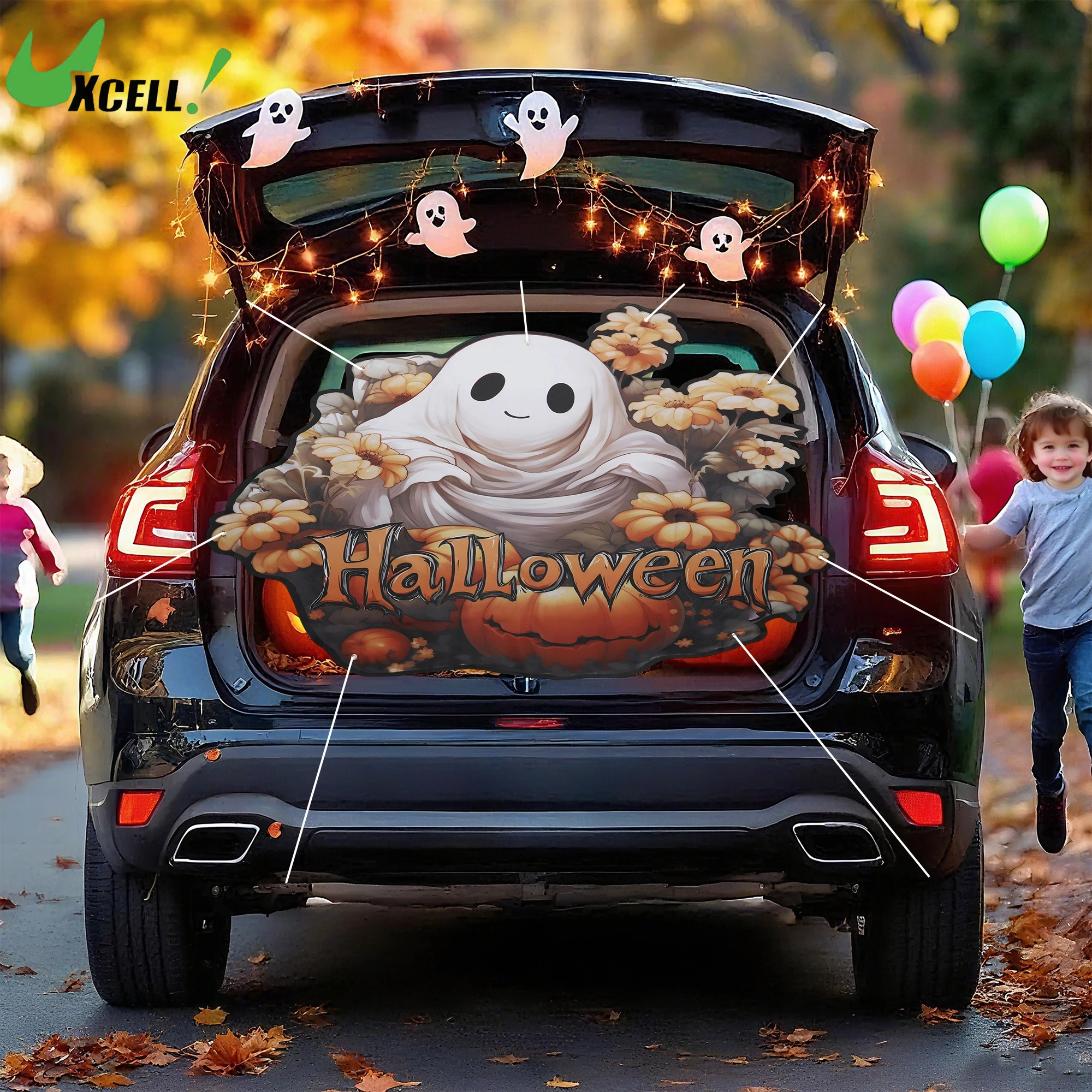 

UXCELL Хэллоуин багажник или лакомство баннер открытый задний багажник баннер украшения для автомобиля внедорожник грузовик гаражная дверь арка