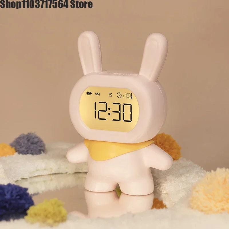 Small flying rabbit alarm clock USB charging intelligent small program students special cute children's bedside creative express