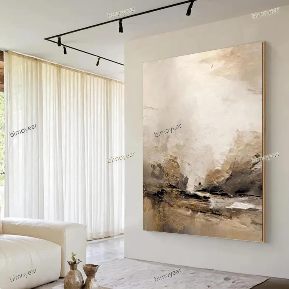 

100% Handmade Abstract Oil Painting On Canvas Mural Landscape Waterfall Mouth Wall Art Picture for Home Living Room Decor Image
