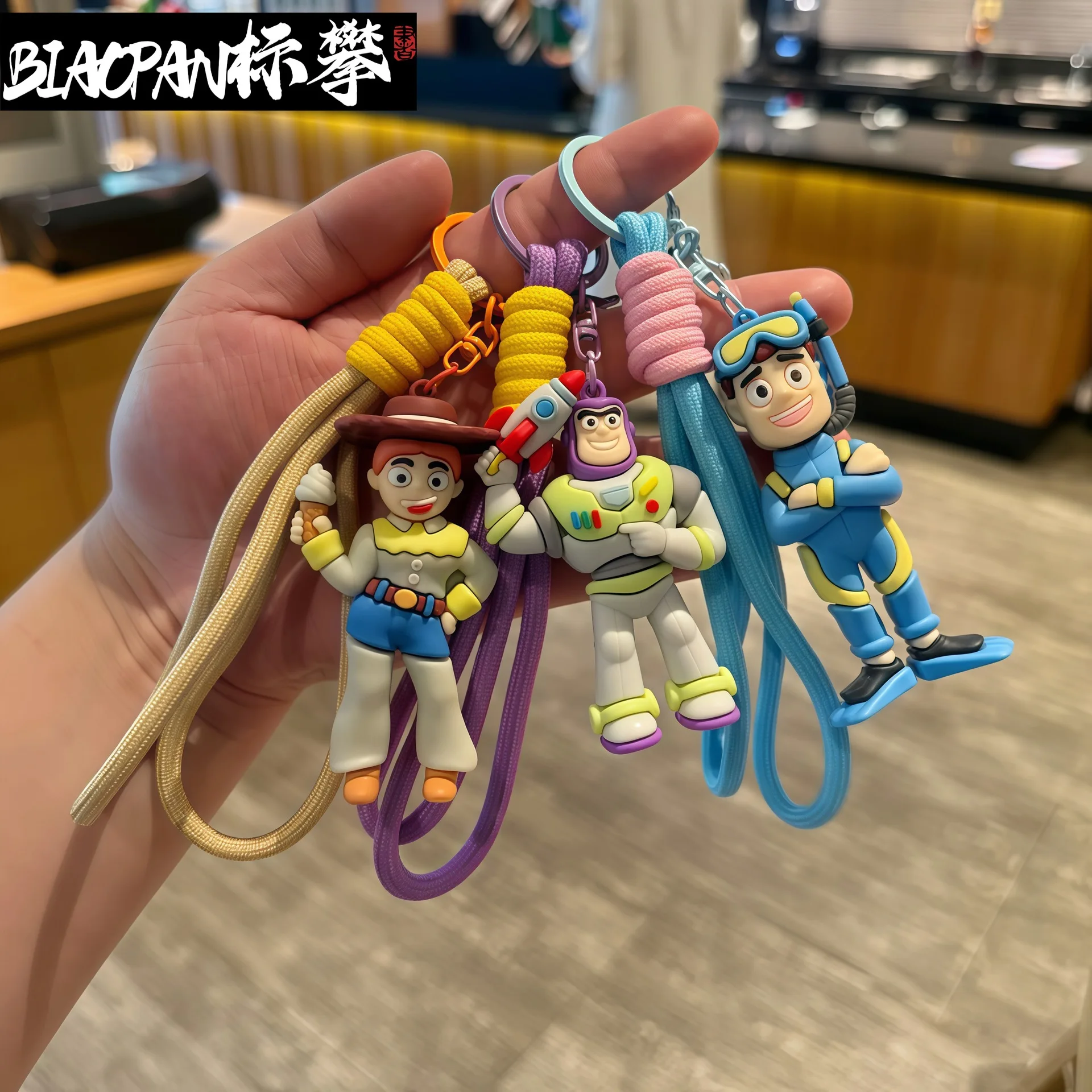 3pcs New Toy Figure Bag Cartoon Keychain Party Birthday Christmas Gift for Kids