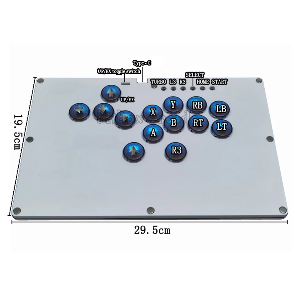 Imagem -05 - Hitbox-arcade Combate Led Encoder Leverless Controlador Xinput Dinput Mini Todos os Botões Console para pc ns Ps4