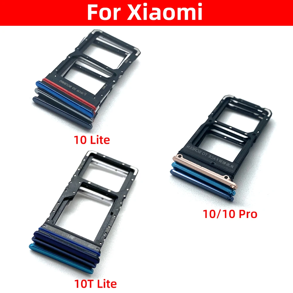 NEW SIM Card Slot SD Card Tray Holder Adapter For Xiaomi Mi 10 10T Pro Lite Mi Note 10 / CC9 Pro Mobile Phone + Pin