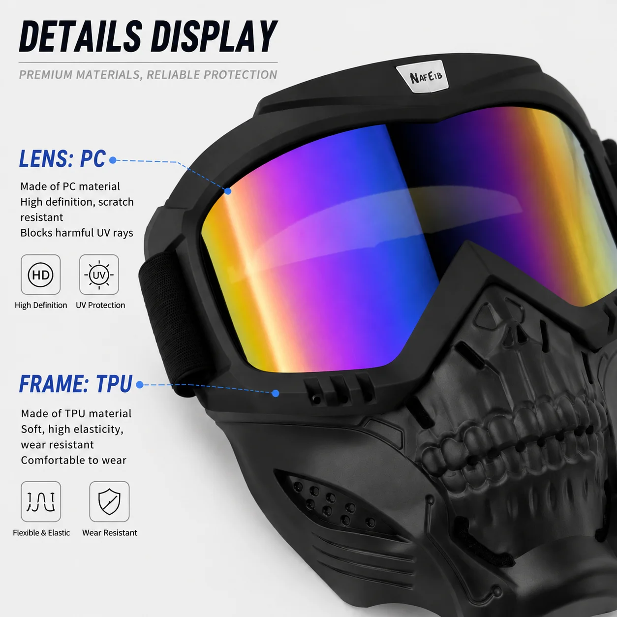 Máscara Facial Completa con Di - Motorcycle Gear Full Set reseña y precio