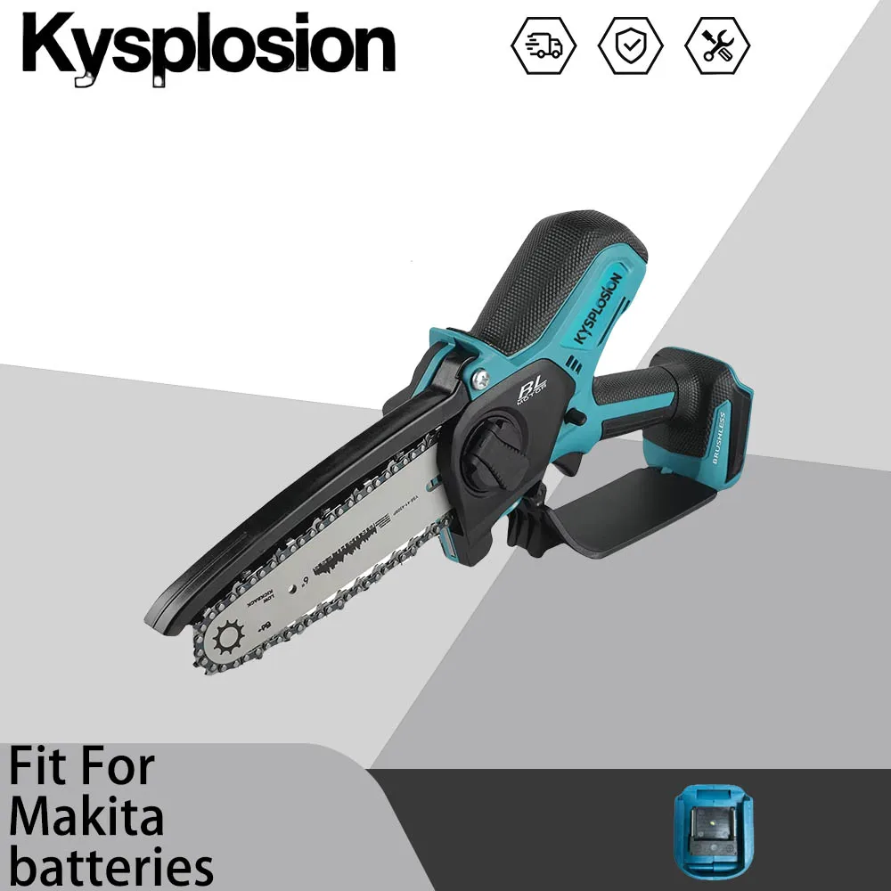 

18V Chain Saw Pruning Saw Brushless Cordless 150MM Electric Saw Garden Fit for Makita Power Tools 6inch Pruning Wood Cutting