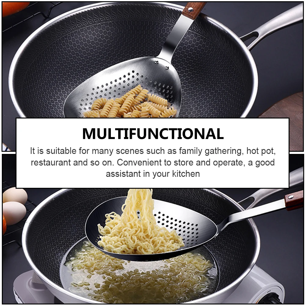 

Stainless Steel Pepper Spoon Multi function Food Strainer Kitchen Tool Noodle Accessory Household Frying Strainer Practical