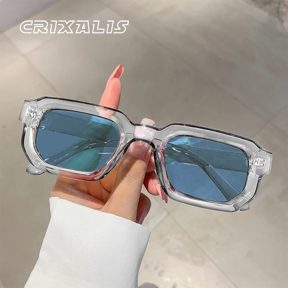CRIXALIS Casual Rectangle Women’s Fashion Sunglasses Traveling Outdoor Daily Life Y2K Glasses For Ladies Male UV400 Protection