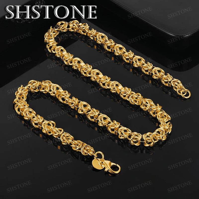 

45cm Dragon Bone Chain 18k Gold Necklace Fashion Charm Trendy Gift Jewelry Birthday Party Holiday Gift Men's Accessories