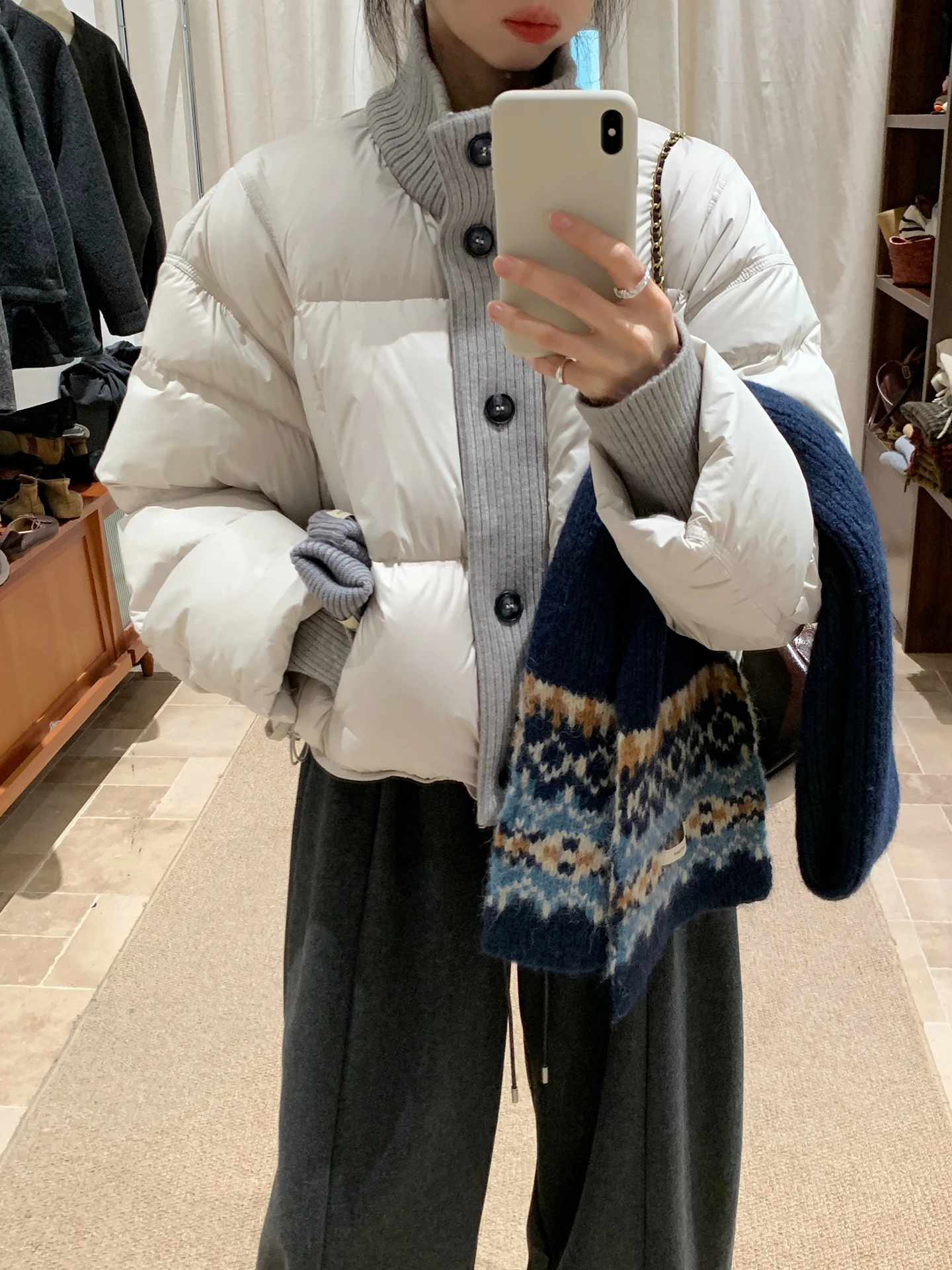 

Женская пуховая куртка с цветными блоками, дизайн Colion, цвет хаки, зимняя теплая утолщенная модель с длинными рукавами, повседневный стиль, новинка 2025 года