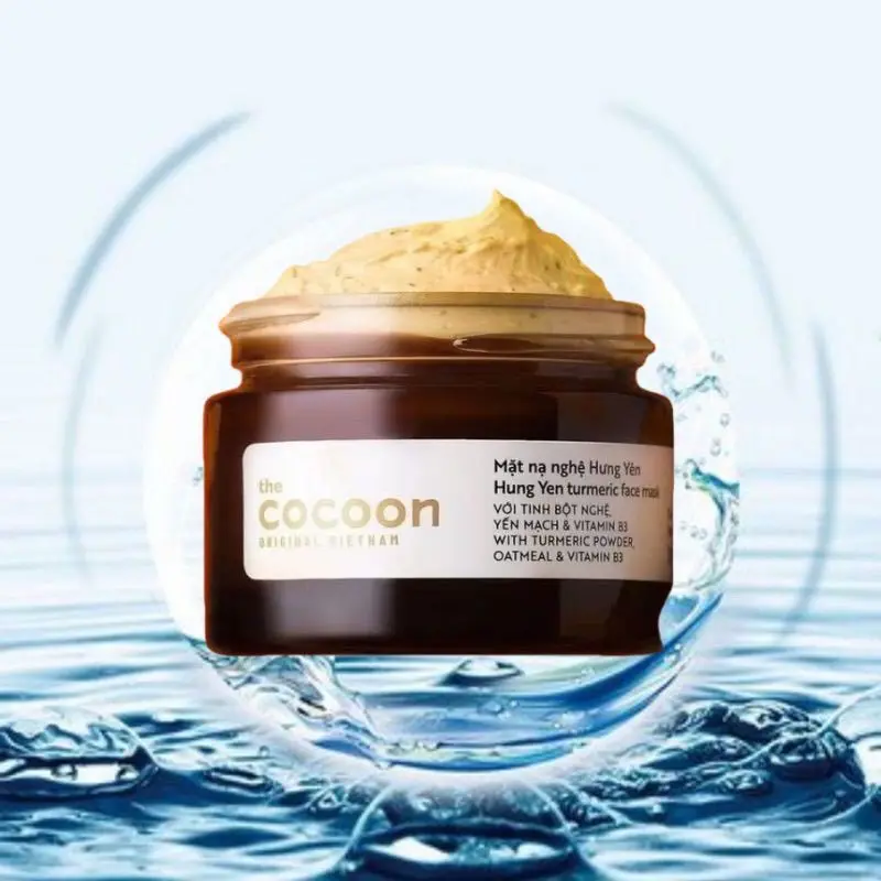 Cocoon Vietnam Turmeric Face Mask 30ml Brighten Dull Skin Gentle Exfoliating Hydrating Cream Mask