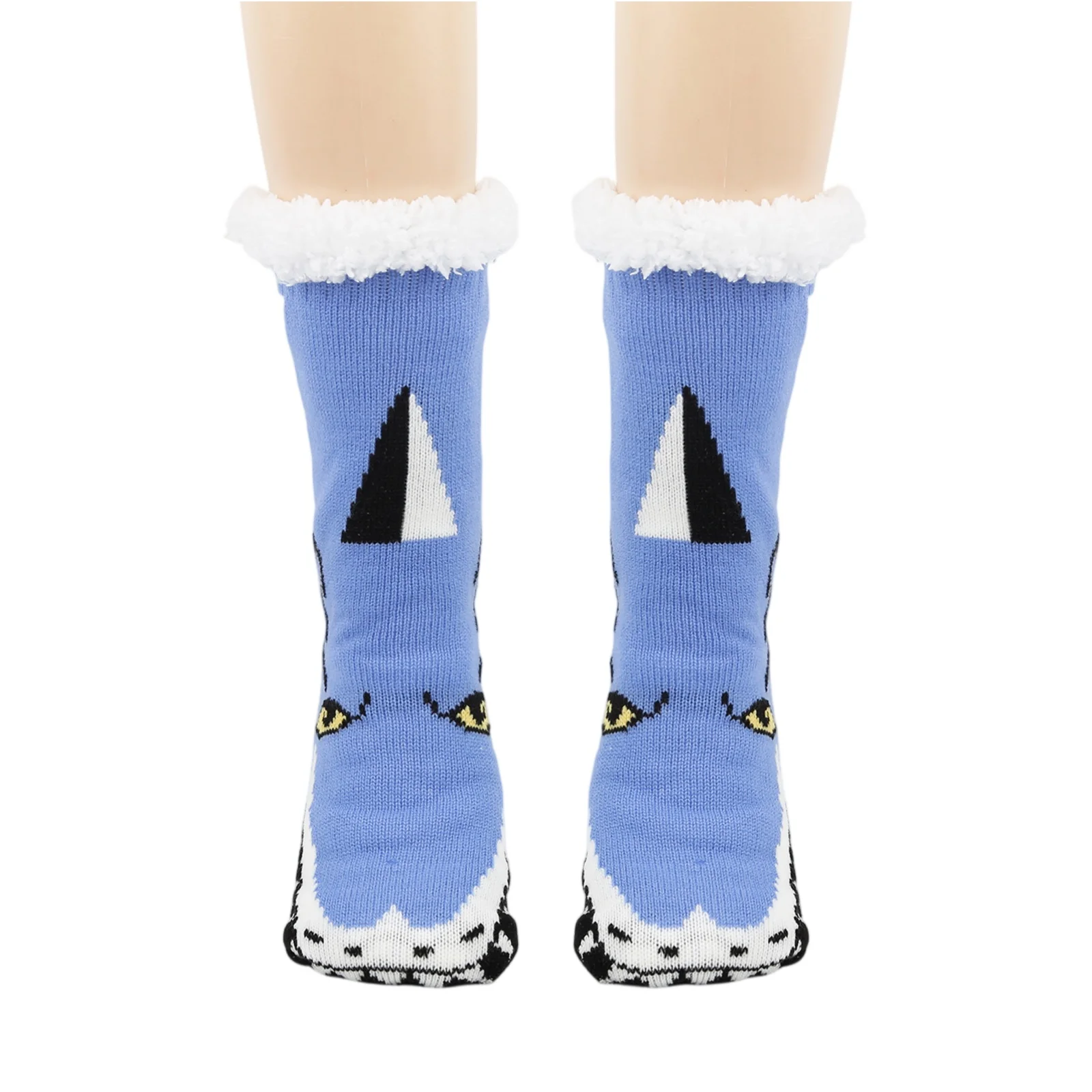 

1 пара термопушистых носков, женские зимние теплые плюшевые домашние мягкие женские напольные носки, нечеткие тапочки, короткие забавные носки