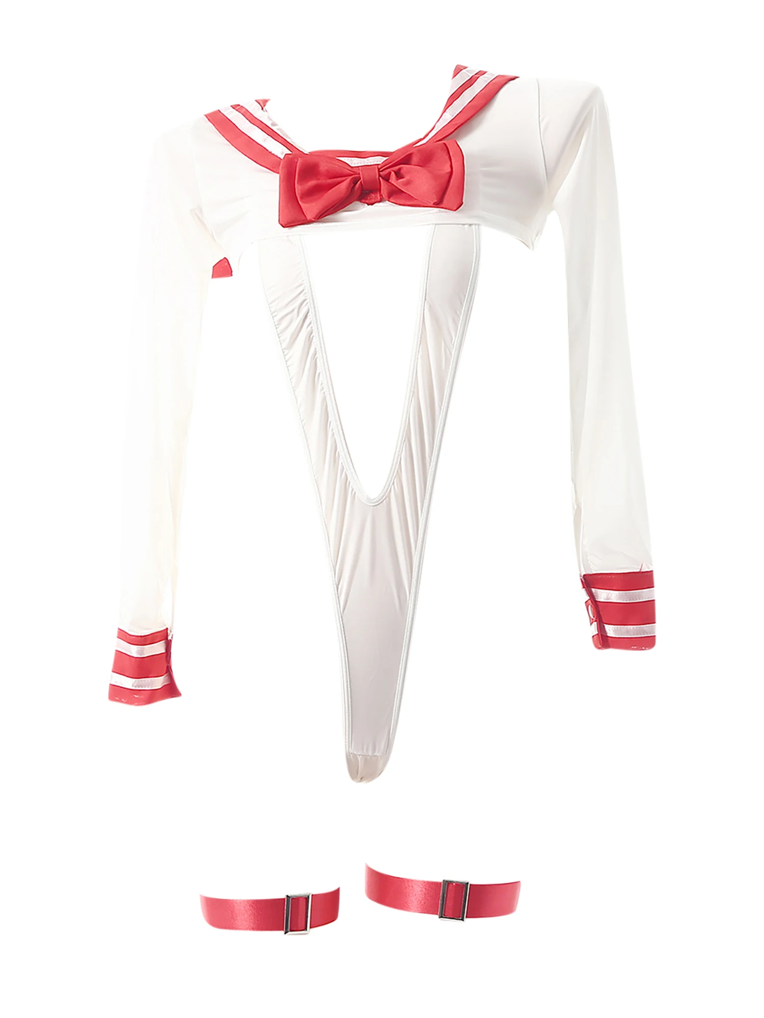 ملابس داخلية نسائية تلميذة طالبة JK نمط لعب الأدوار الزي المثيرة عالية القطع T-الظهر بذلة وأربطة الفخذ للمواعدة ملابس النوم