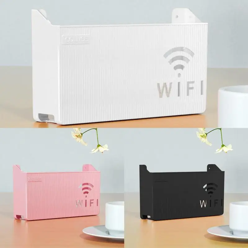 Wall-Mounted Wireless Wifi Router Shelf ABS Plastic Storage Box Cable Power Bracket Organizer Box For Media Box Wireless Router