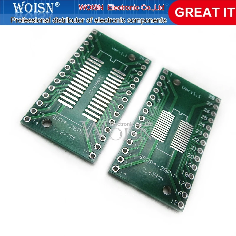 

10PCS SOP28 SSOP28 TSSOP28 SMD to in-line DIP 0.65/1.27mm Adapter Board