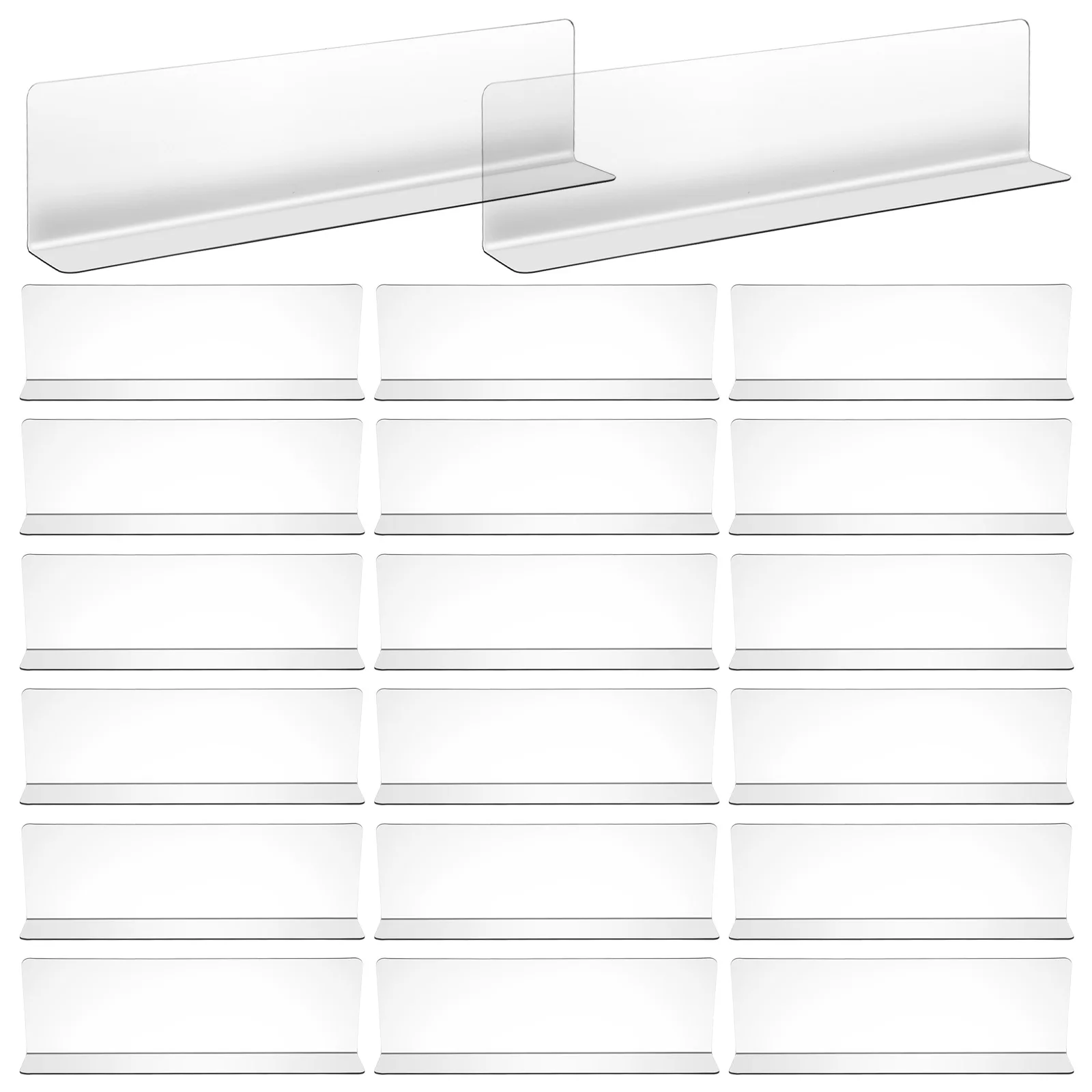 

Supermarket Shelf Separator 20pcs Clear Plastic Dividers for Cabinet Organization PVC Shelf Partitions Product Display Board