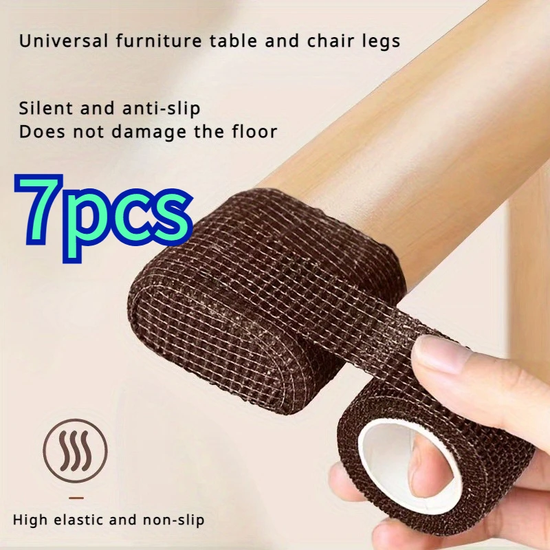 7pcs Chair Foot Pads, Table And Chair Foot Covers, Sofa Benches, Quiet Wear-resistant And Anti Slip Stickers
