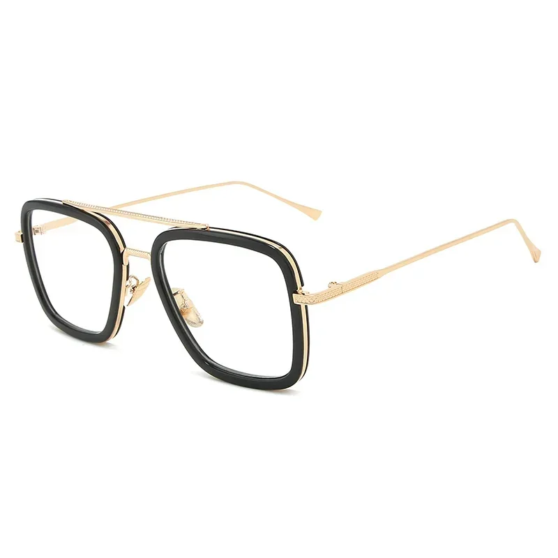 Tony Stark Sonnenbrille Iron Man Sonnenbrille Vintage quadratische Metallrahmen