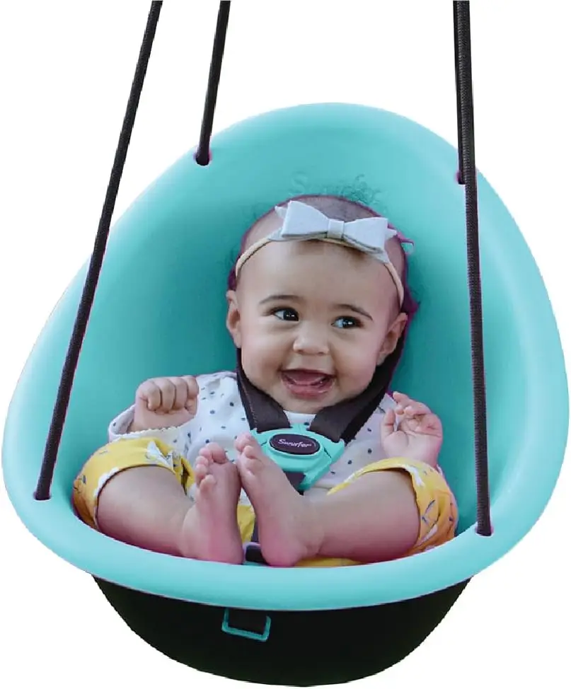

Comfy Toddler Swing with Adjustable Safety Harness, Easy Installation for Ages 9 Months and Up