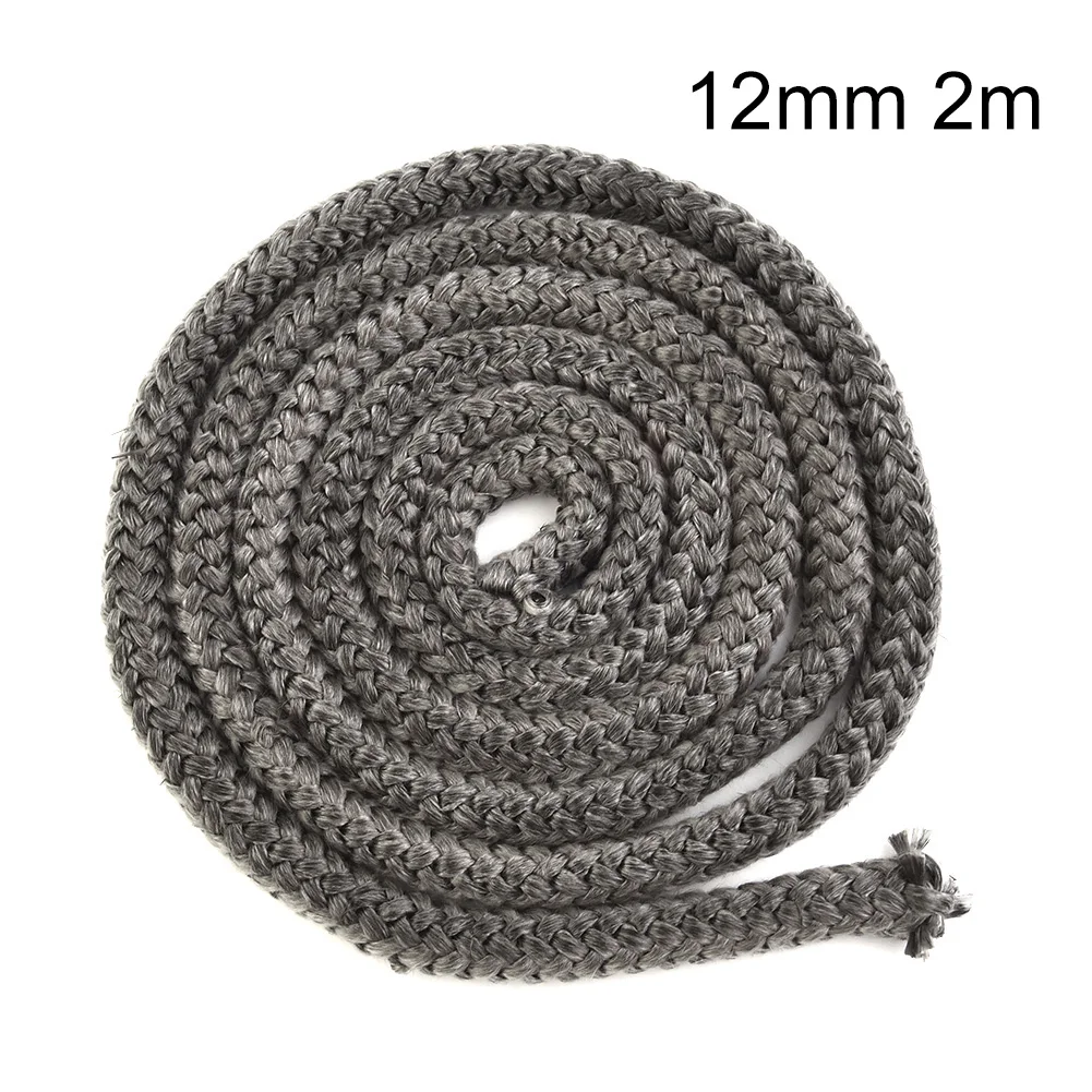 Black Stove/Fire Rope Wood Burning Stove 10/12mm 2m Length Log Burner Door Seal Fiberglass Fireproof Rope Seal Home Improvement