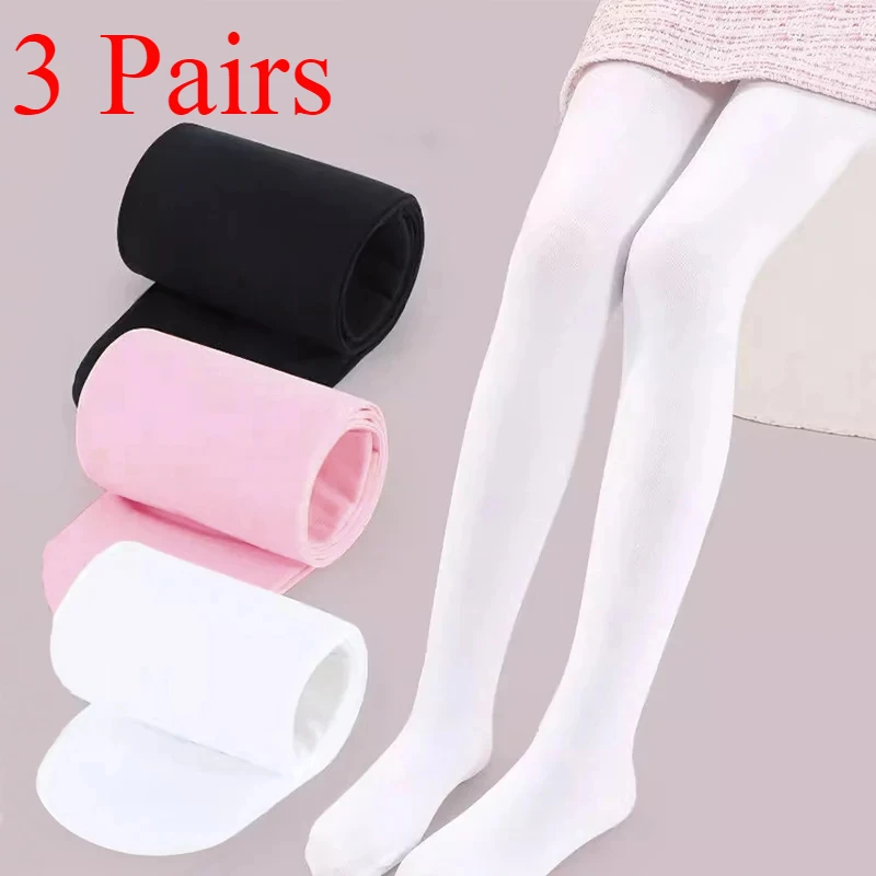 3 Pairs Child Ballet Dance Breathable Socks Girls Spring Autumn White Anti Hook Wire Pantyhose Summer High-quality Tights