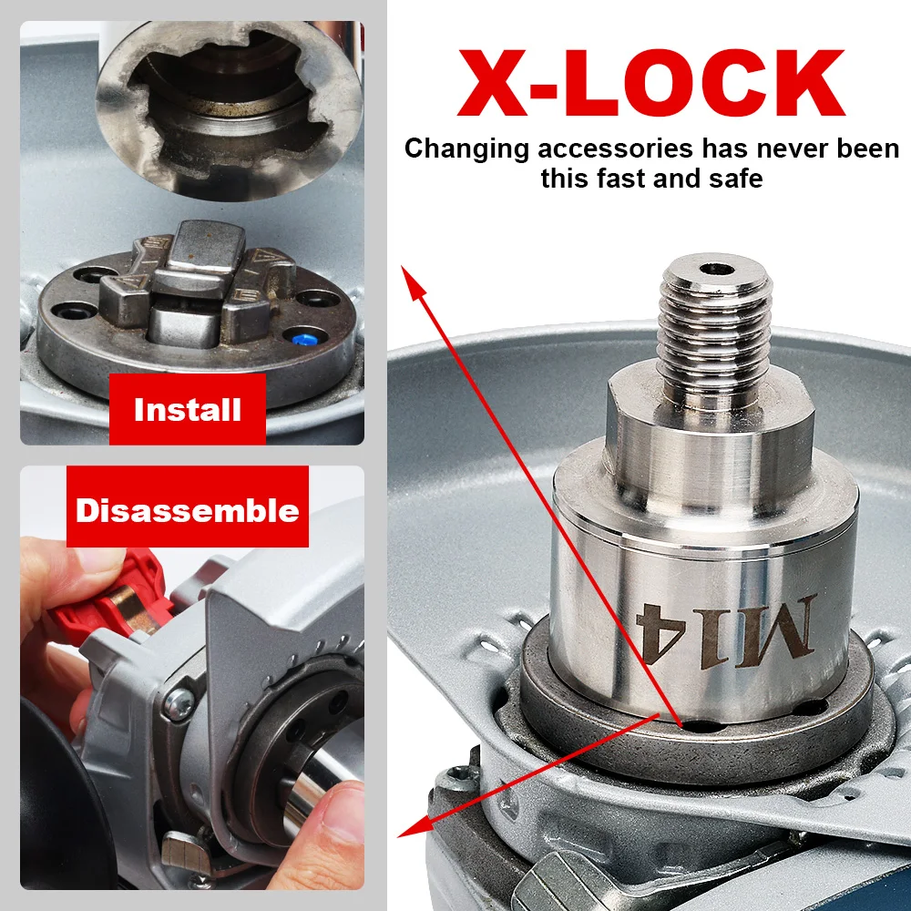Adattatore per punta diamantata per X Lock con filettatura M14 utilizzato per collegare i prodotti alla macchina ad angolo X-Lock