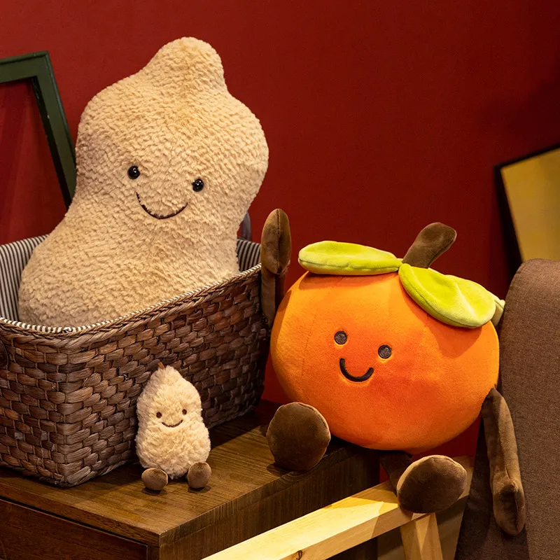 Peluches mignonnes de kaki et d'arachide, décoration et cadeau