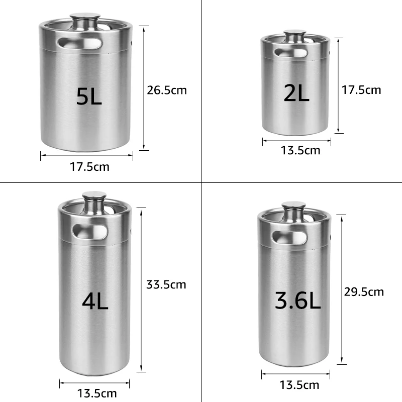 Imagem -03 - Portátil Cerveja Carbonatada Dispensing Container Beer Keg Growler Craft Beer Barrel Mini Barris Bbq Brewing Party 2l 3.6l 4l 5l