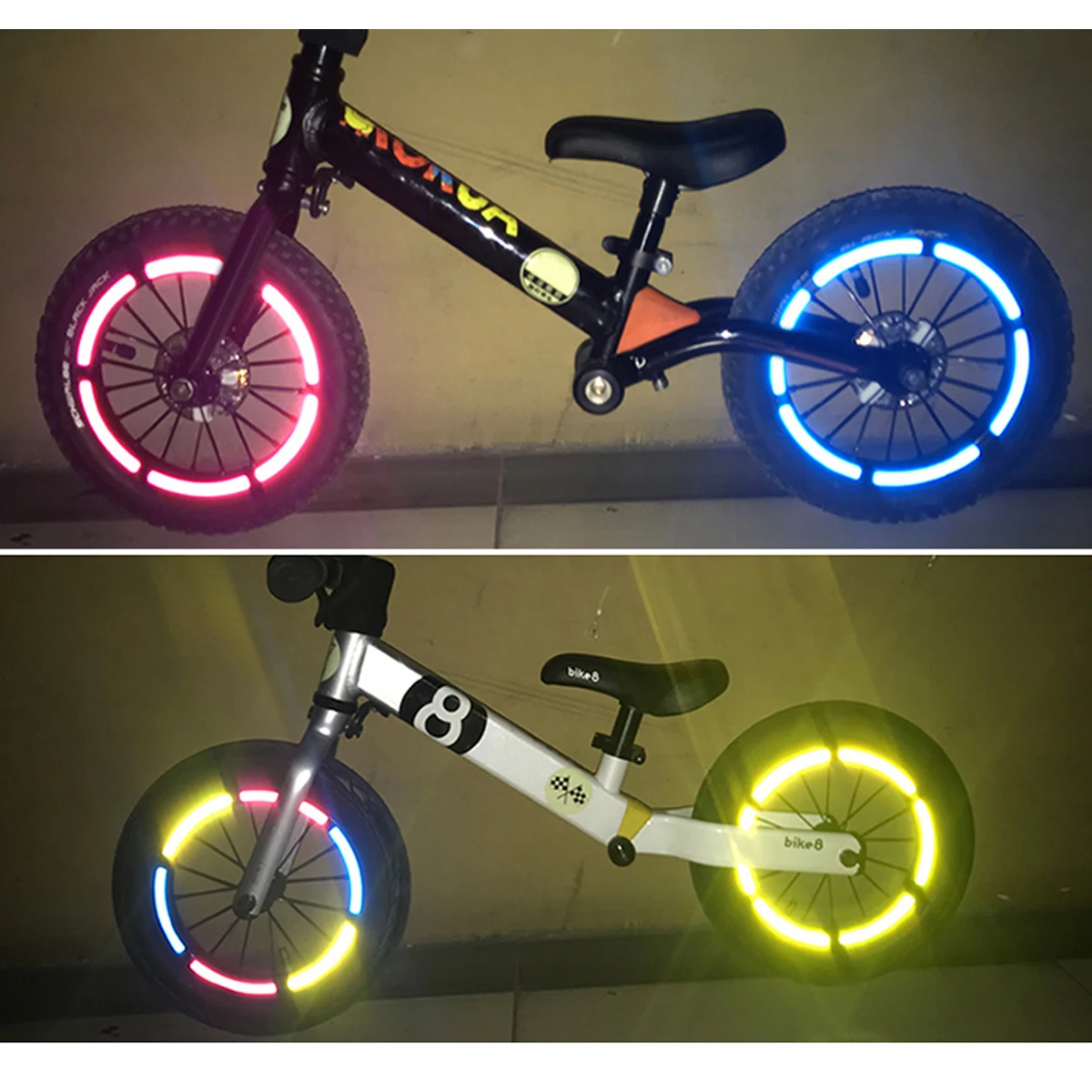 

Kids Balance Car Reflective Stickers Yellow Waterproof Luminous Tape Safety Warning Bike Decoration Bike Reflective Tape