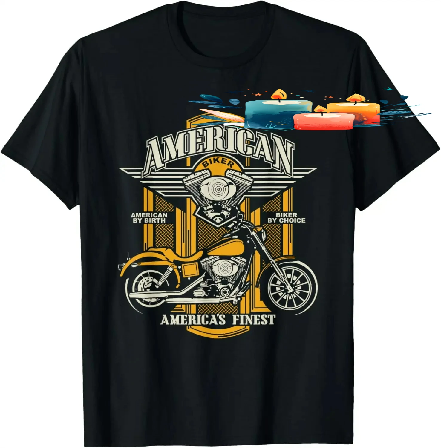 America's Finest American Motorcycle Biker T-Shirt 100% Cotton O-Neck Short Sleeve Summer Casual Mens T-shirt Streetwear