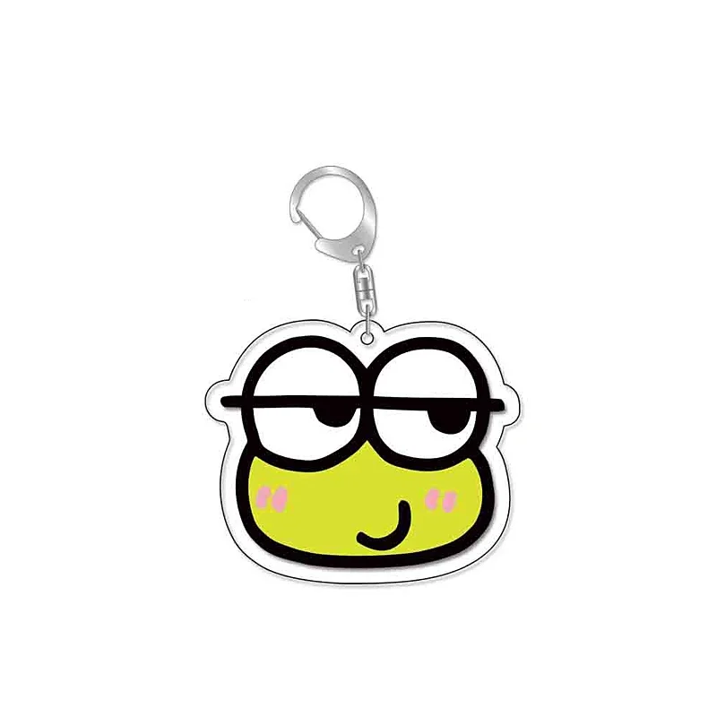 MINISO Sanrio Keroppi Cute Cartoon Frog Keychain Kawaii Keyring Bag Parts & Trendy Gift