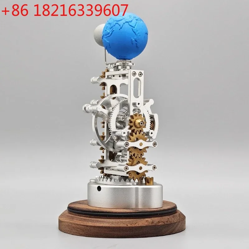 Precision Mechanical Earth and Moon Model Metal Dynamic Desktop Craft Art Ornament Gift