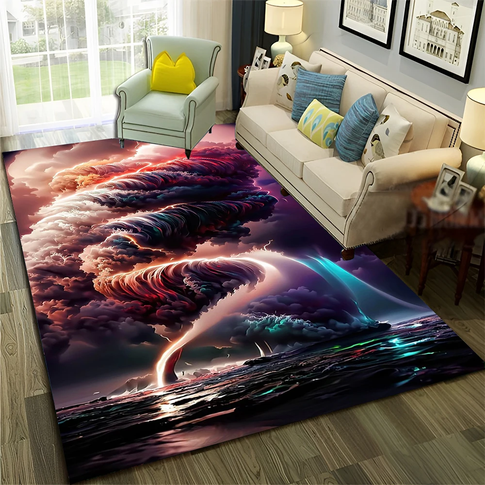 Dream Natural Tornado Cloud Twister Carpet Rug for Home Living Room Bedroom Sofa Doormat Decor,kids Area Rug Non-slip Floor Mat