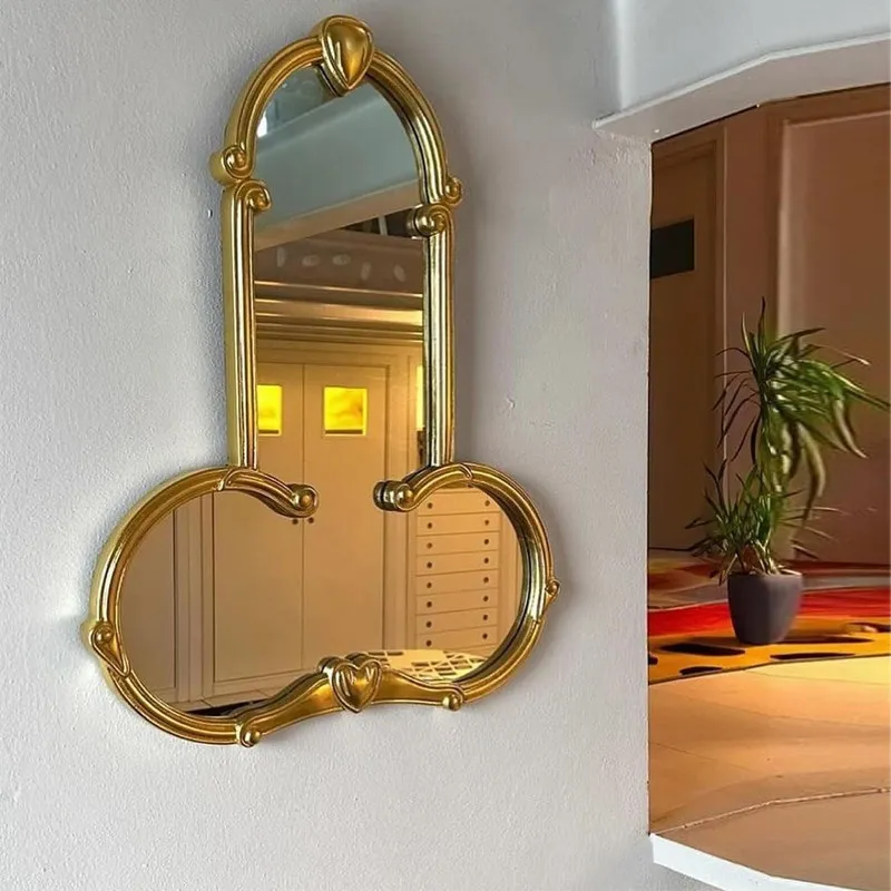

Lights Universal Mirror Decor Led Irregular Girl Compact Wall Mirror Art Bedroom Decorativ Custom Espelho Banheiro Room Decor