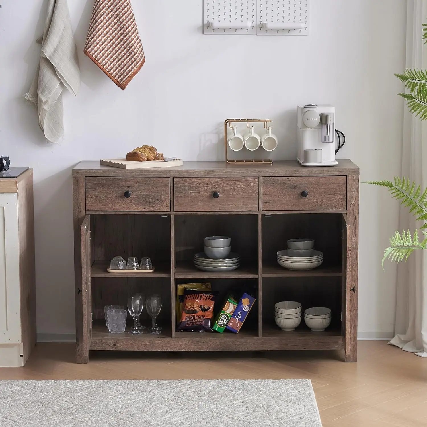 Credenza da cucina mobile da Buffet con contenitore, mobile da Bar in legno Vintage, tavolino da soggiorno, tavolino da Buffet