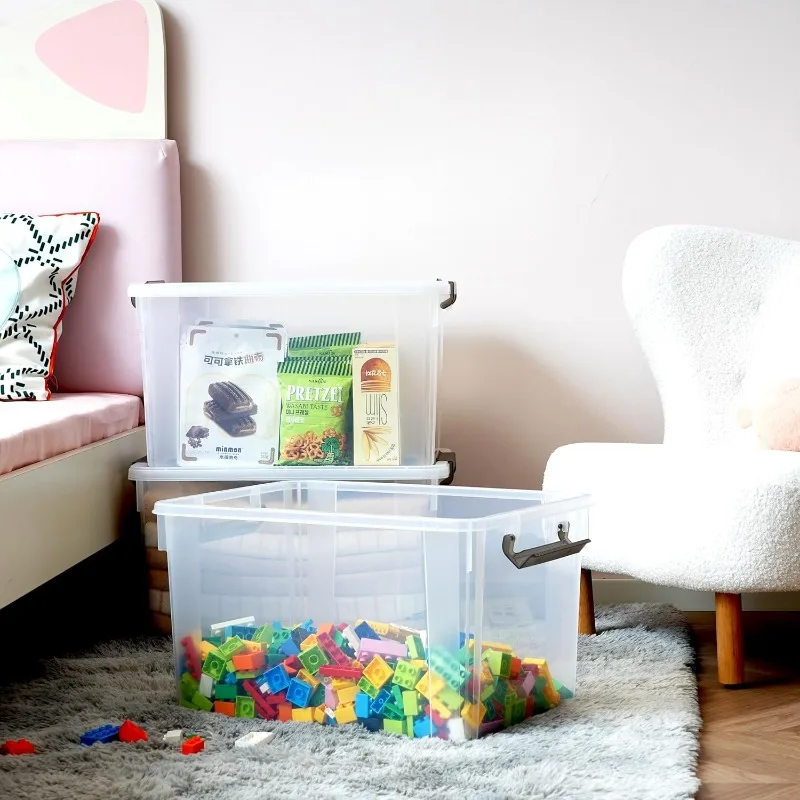 6 Packs 58.1 QT Plastic Storage Bins with Lids Large Stackable Storage Containers for Organizing Clear Storage Box for
